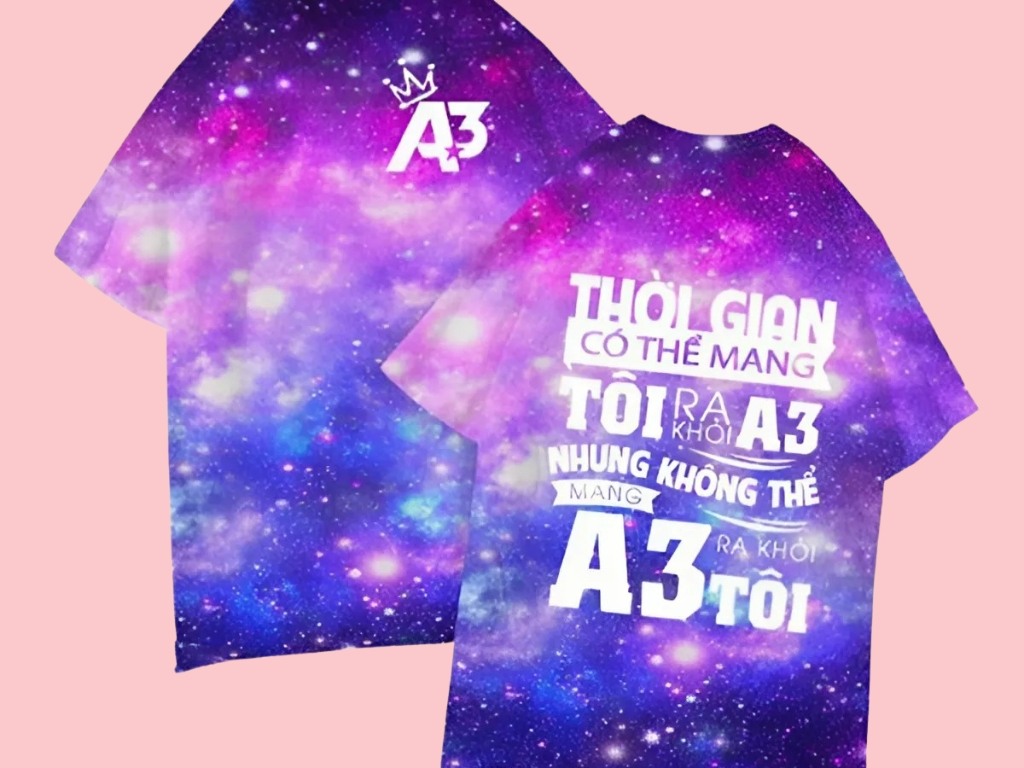 Mẫu áo đồng phục nhóm đẹp phối màu galaxy táo bạo và lạ mắt