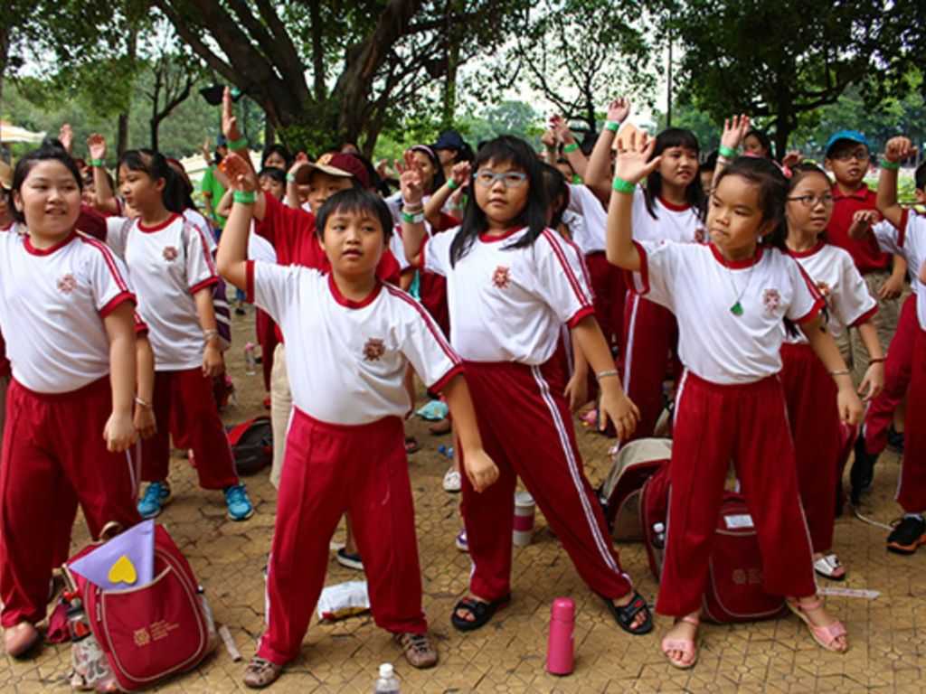 Áo phông đồng phục học sinh tiểu học có thiết kế đơn giản