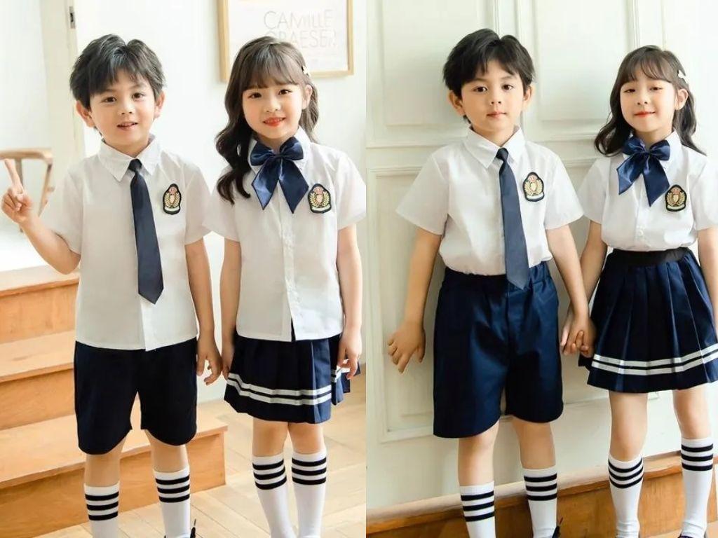 Váy đồng phục học sinh cấp 1 đẹp phải đảm bảo màu sắc hài hòa