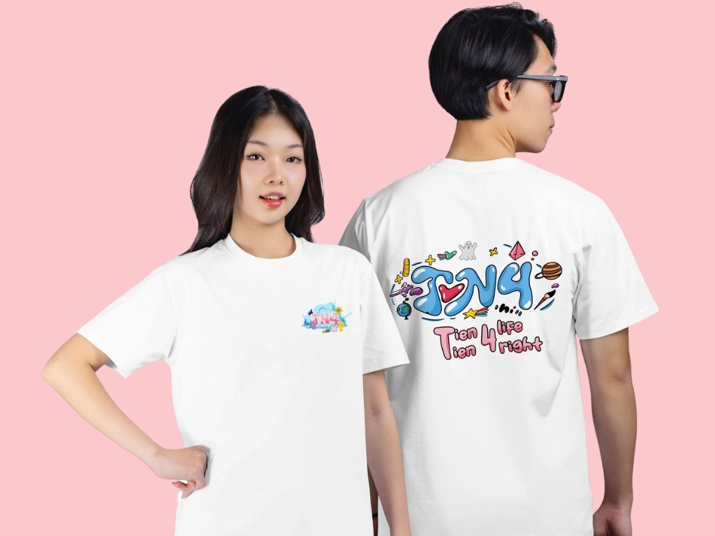 Nếu thiết kế có nhiều màu thì bạn nên ưu tiên nền áo màu trắng