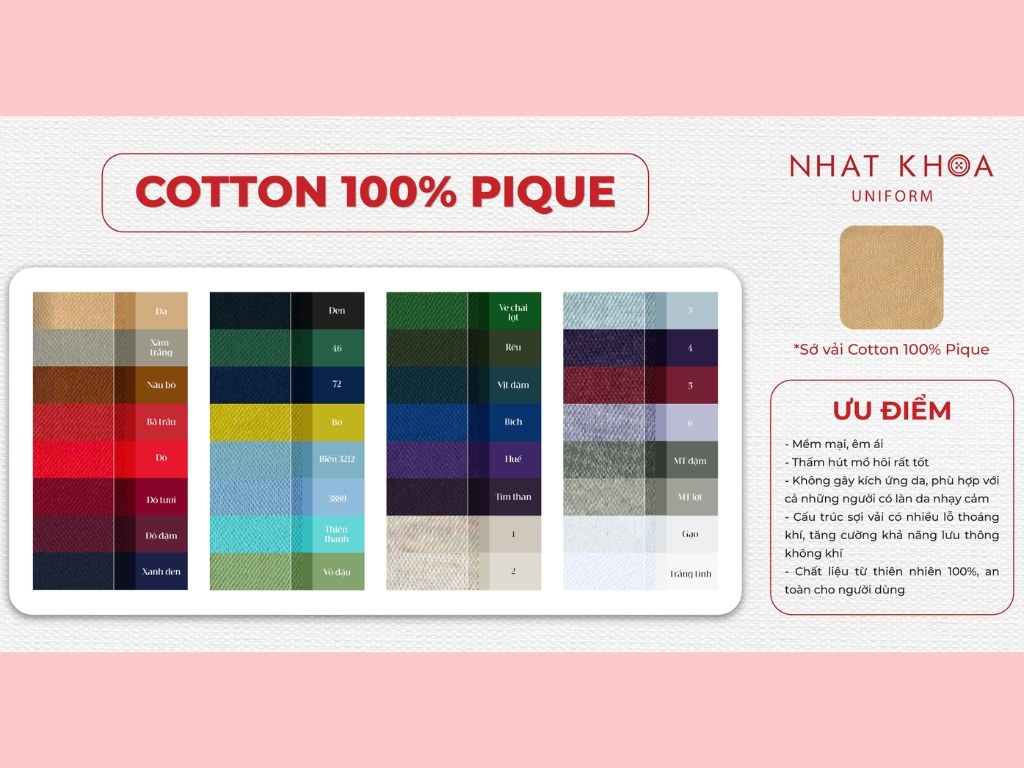 Bảng màu áo lớp đẹp và chuẩn xác từ Nhất Khoa Uniform