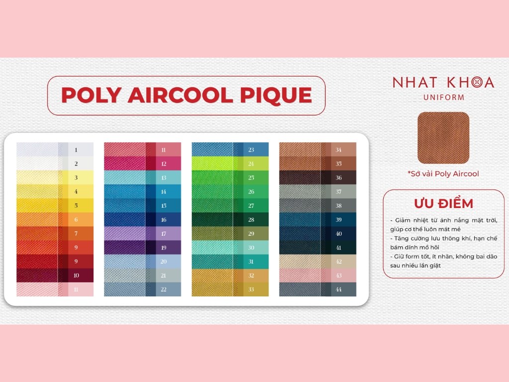 Bảng màu áo đồng phục lớp chuẩn xác từ Nhất Khoa Uniform