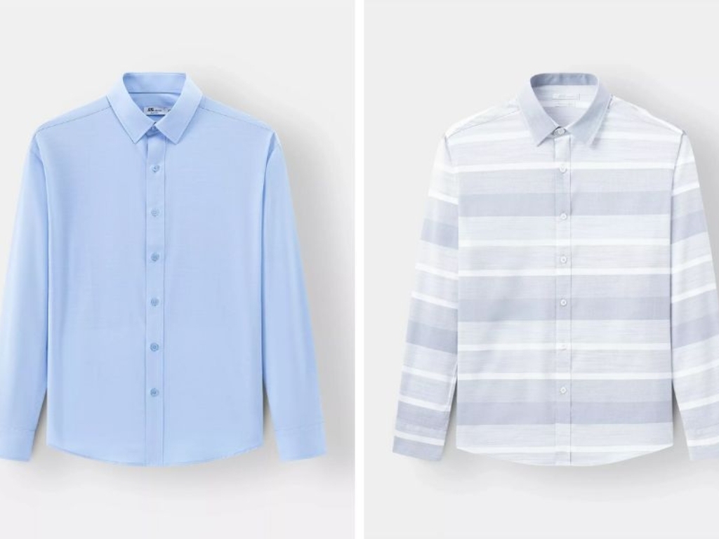 Áo sơ mi chất liệu 100% poly có khả năng chống nhăn rất tốt