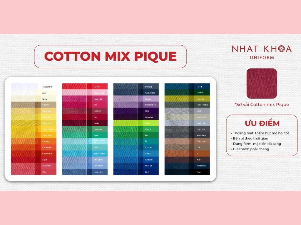 Vải cotton poly là gì? Câu trả lời là loại vải được cấu tạo từ sợi polyester và sợi cotton