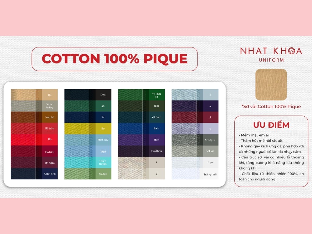 Cotton pique là một trong các loại vải cotton kinh điển dùng để may áo polo
