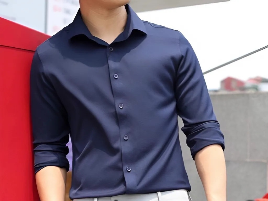 Áo vải cotton kiểu sơ mi mang đến vẻ ngoài lịch sự và chỉn chu