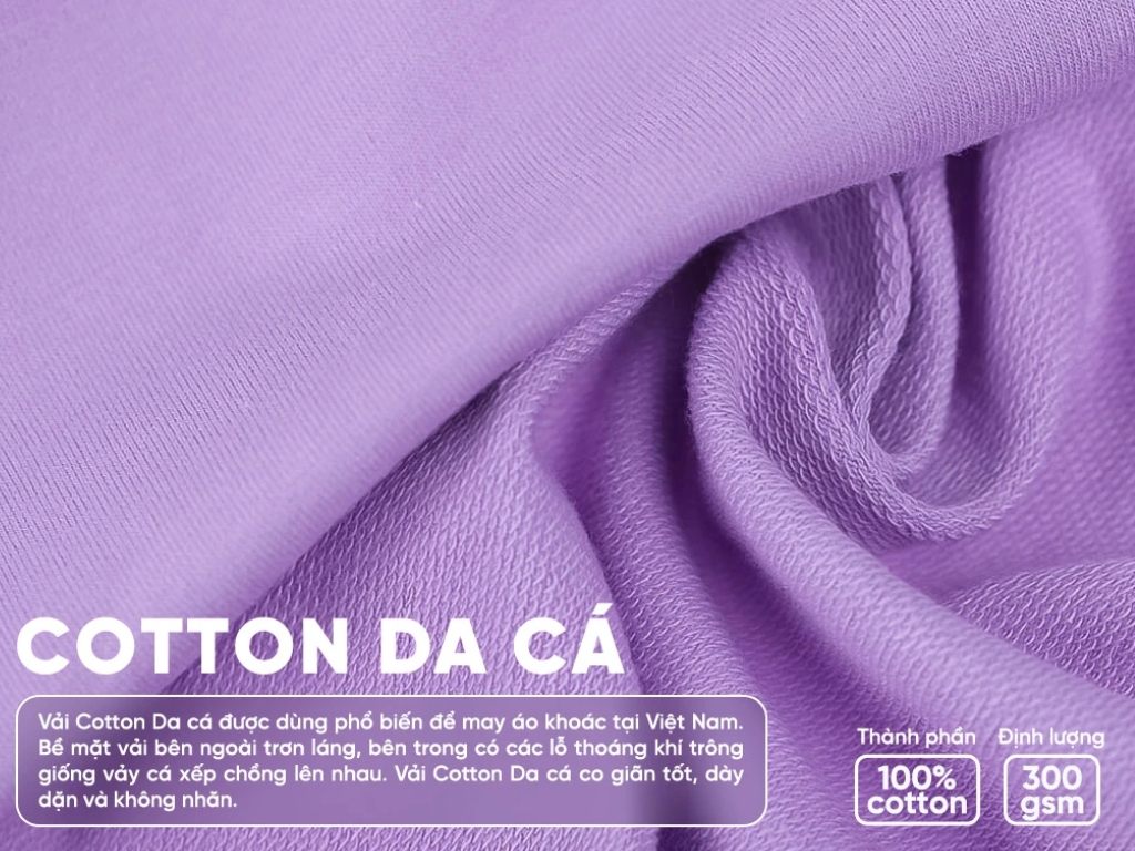 Vải thun cotton dày nhờ áp dụng cấu trúc dệt da cá dày