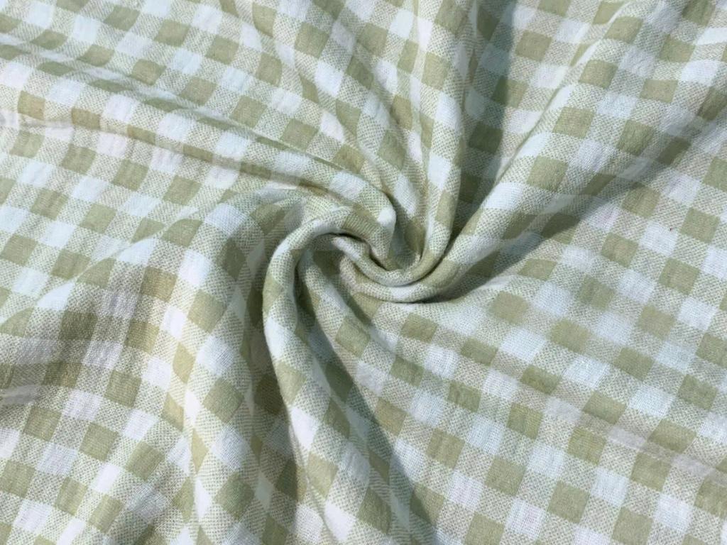 Vải xô cotton phù hợp với họa tiết đơn giản như kẻ sọc nhỏ