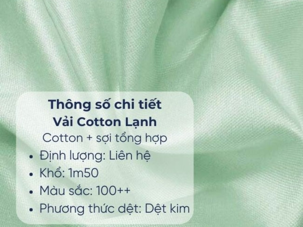 Thành phần của vải cotton lạnh là gì? Câu trả lời là sợi cotton kết hợp với sợi tổng hợp