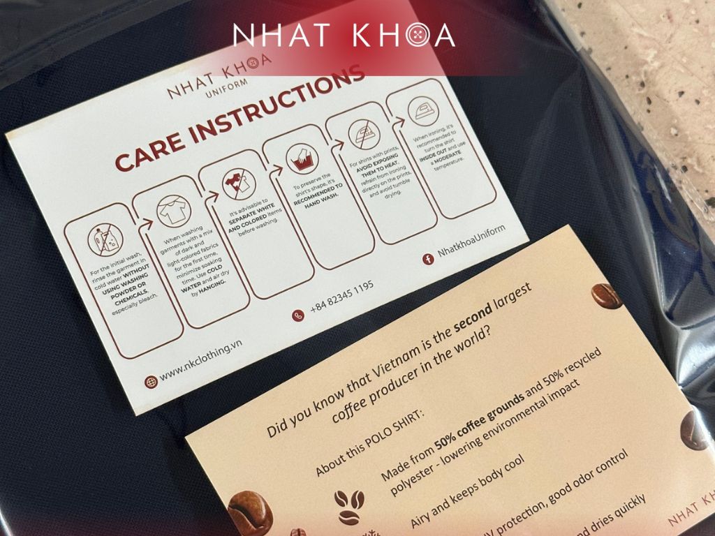 Nhất Khoa luôn bỏ kèm giấy hướng dẫn bảo quản ở mỗi đơn hàng