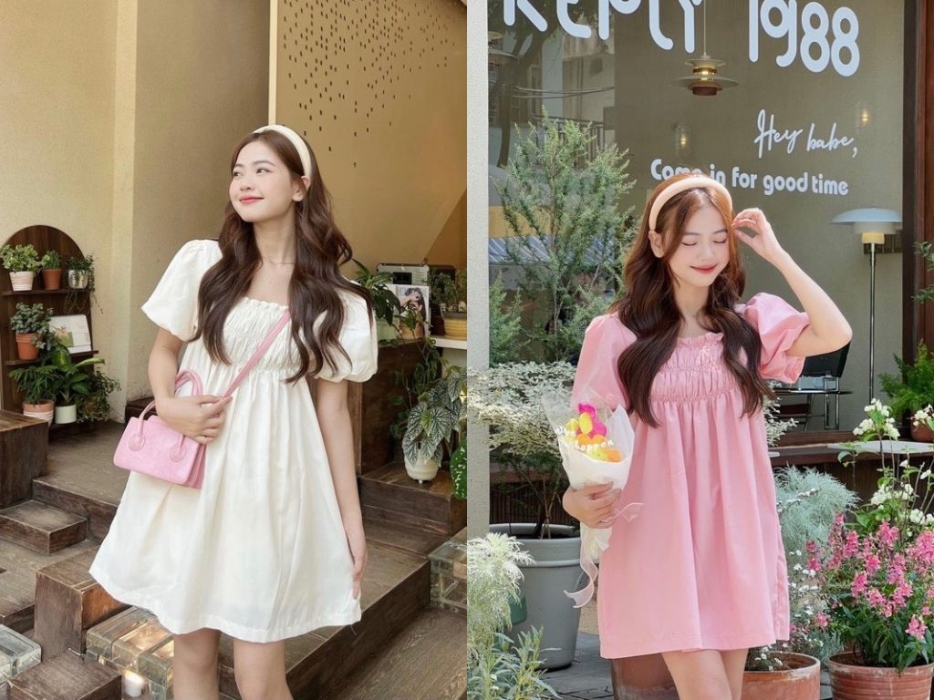 Áo dáng baby doll là lựa chọn tuyệt vời để che đi phần bụng một cách khéo léo