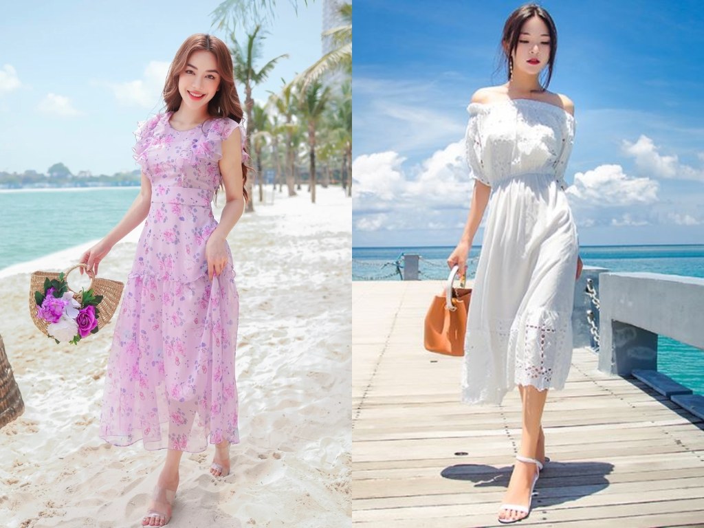 Bạn nên chọn đồ đi biển có màu sắc tươi sáng và họa tiết hoa lá nhiệt đới