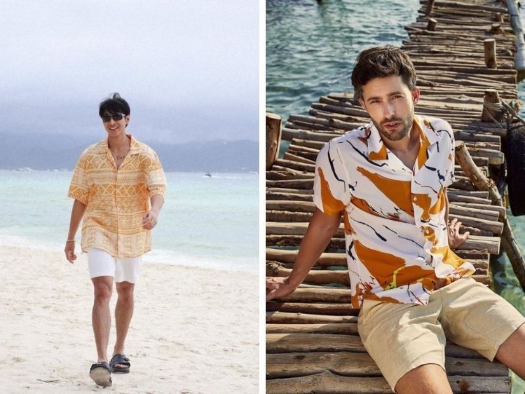 Áo sơ mi nam đi biển cổ bẻ rộng mang lại vẻ ngoài phóng khoáng