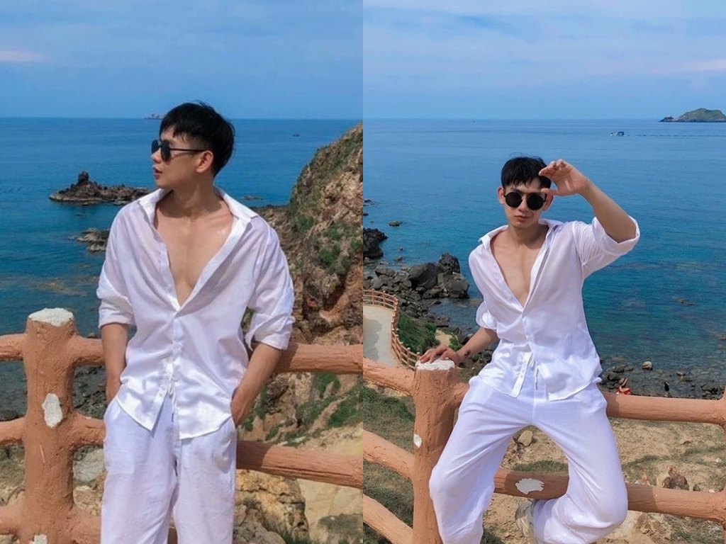 Áo sơ mi trắng đi biển nam form relaxed fit mang lại cảm giác phóng khoáng
