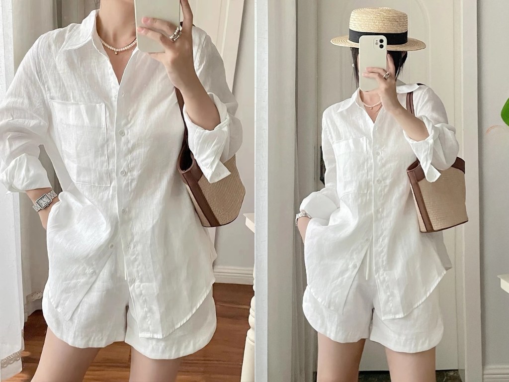 Vải linen phù hợp nhất với form dáng rộng rãi, phóng khoáng như áo sơ mi oversize