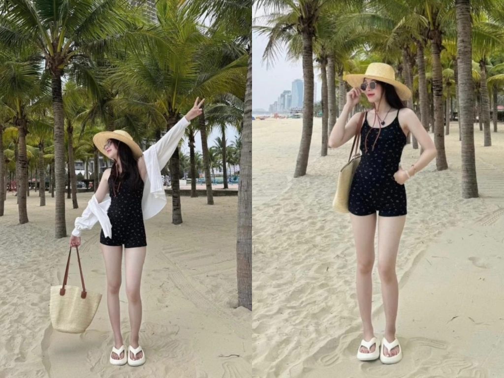 Thiết kế áo liền quần short này cực kỳ tiện lợi, trẻ trung với các dáng hai dây