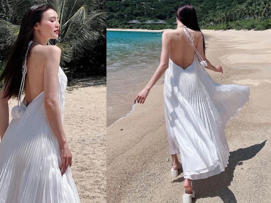Outfit đi biển nữ tính tạo nên vẻ ngoài thướt tha và bay bổng