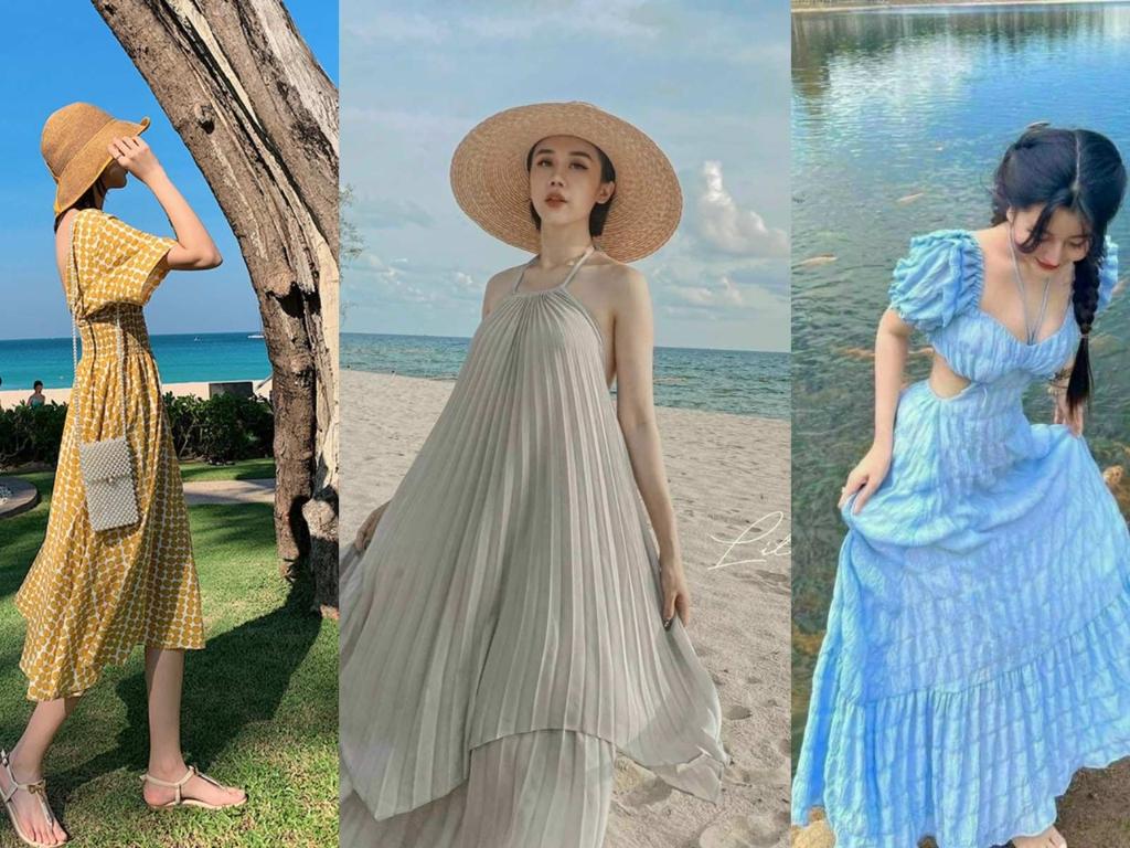 Đi biển mặc gì khi dạo chơi? Câu trả lời là nữ thì nên chọn váy maxi bay bổng
