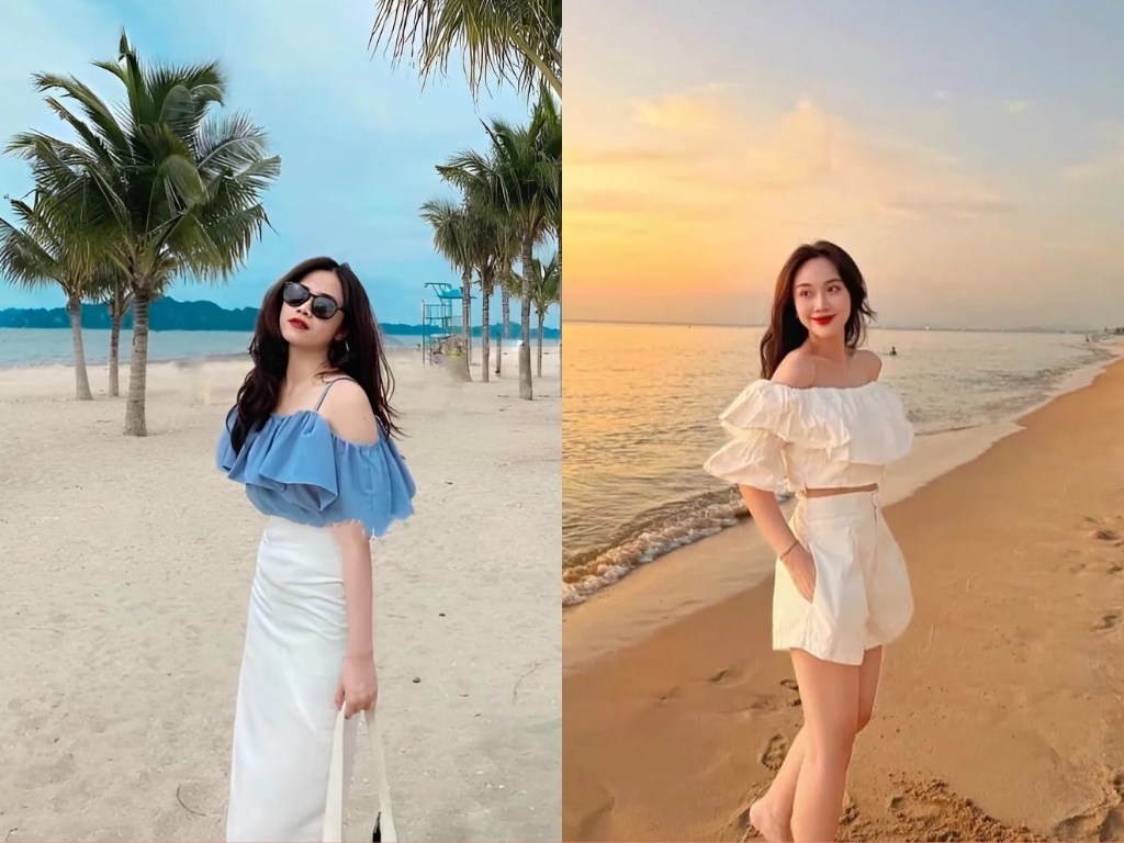 Mẫu trang phục đi biển cho nữ có dáng người quả lê