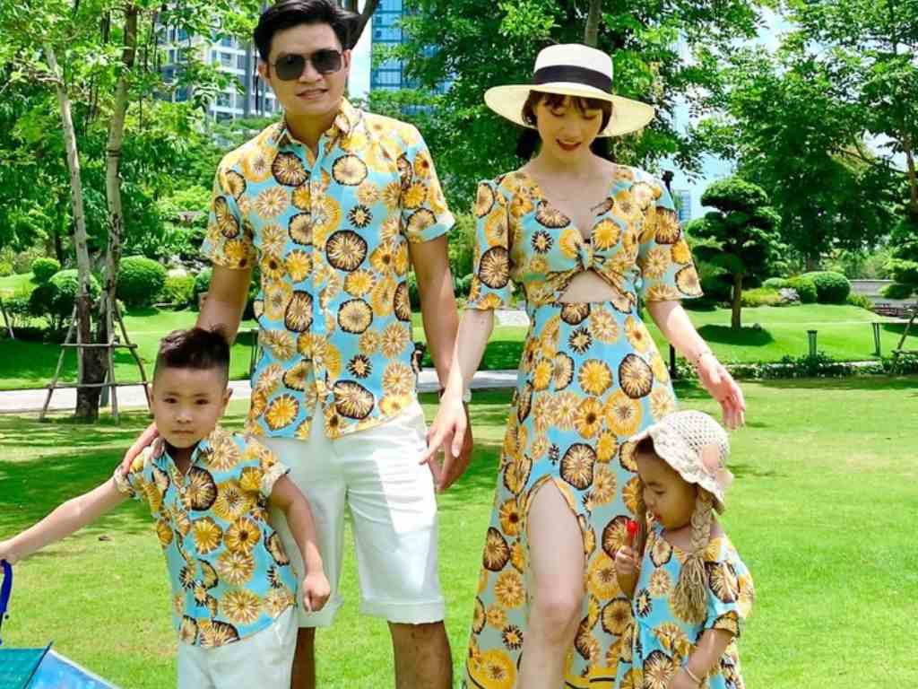 Bạn cần phối hợp màu sắc hài hòa khi thiết kế áo gia đình