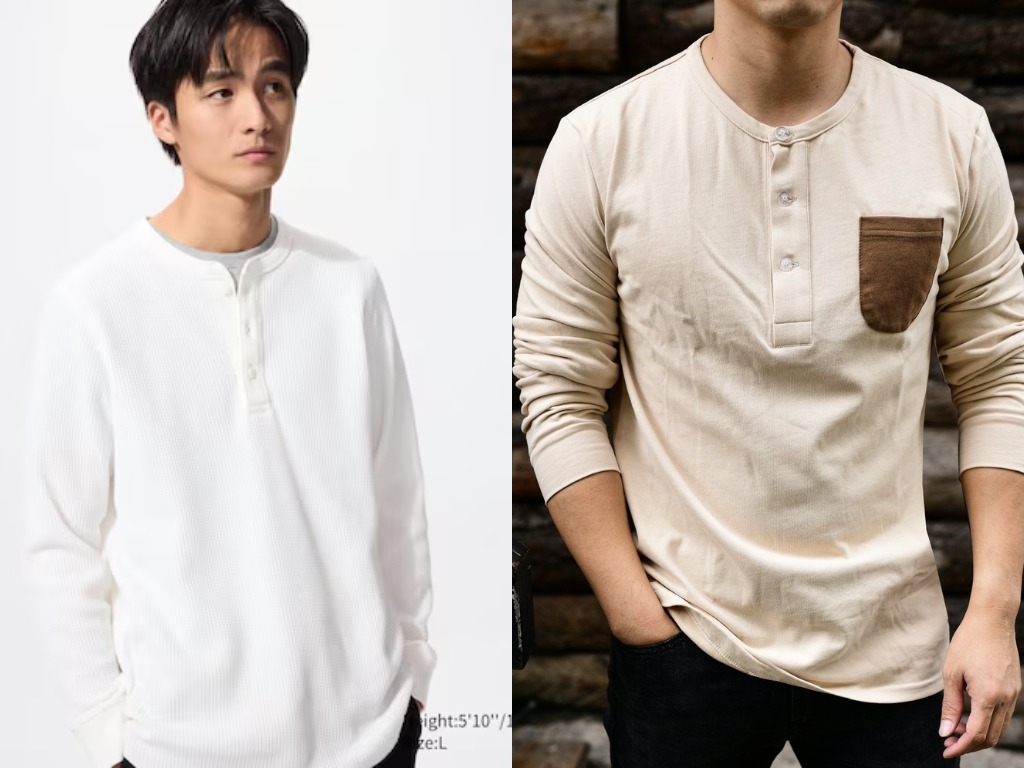 Áo phông Henley độc đáo với hàng nút phía trước