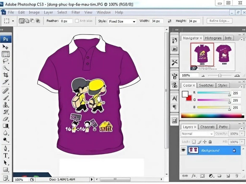 Phần mềm thiết kế áo Adobe Photoshop phù hợp để thiết kế áo có màu sắc phức tạp