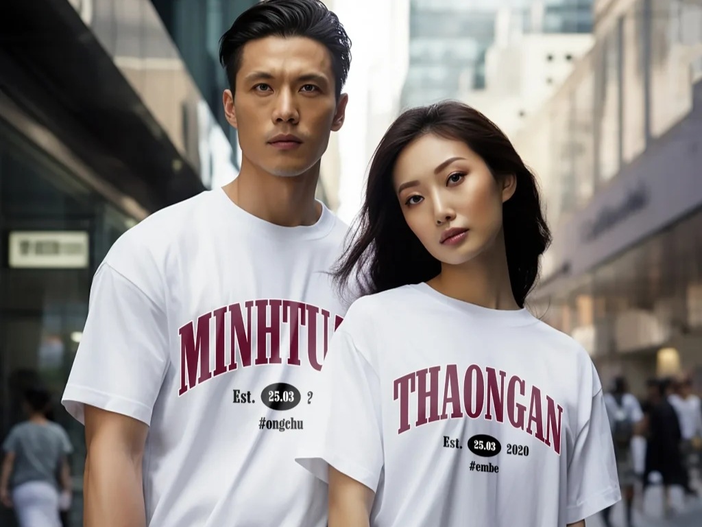 Những chiếc áo in tên là một vật kỷ niệm đáng giá cho các cặp đôi