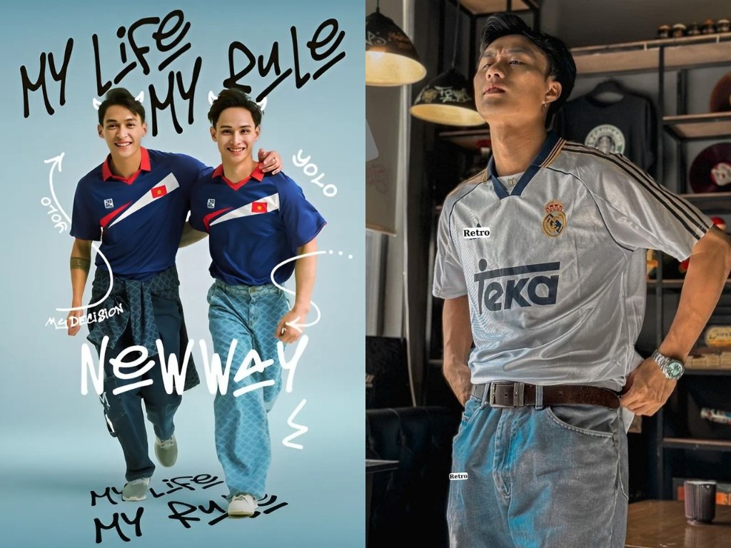 Bạn có thể phối áo bóng đá với quần jeans nếu muốn theo phong cách casual