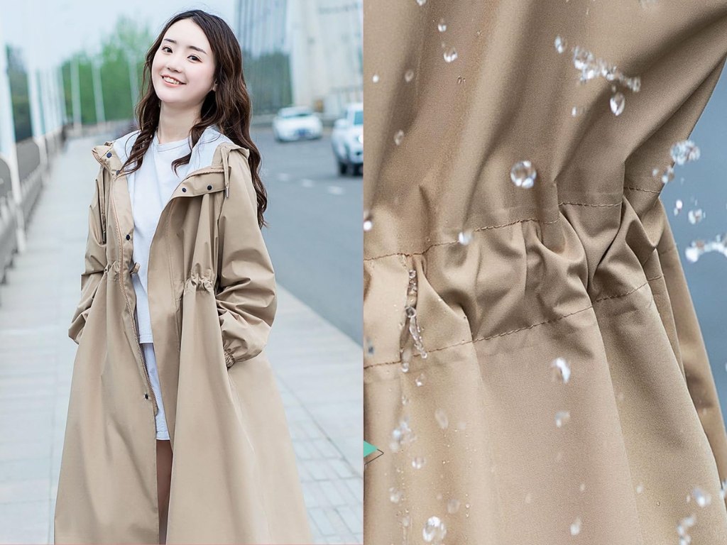 Bạn có thể chọn áo mưa Hàn Quốc có chiết eo nhẹ nhàng để tôn vóc dáng