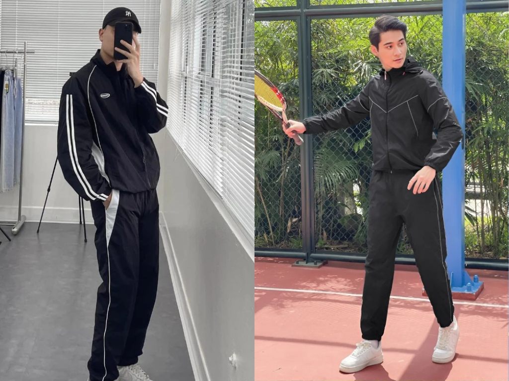 Bộ gió thể thao nam màu trung tính đang là lựa chọn phổ biến