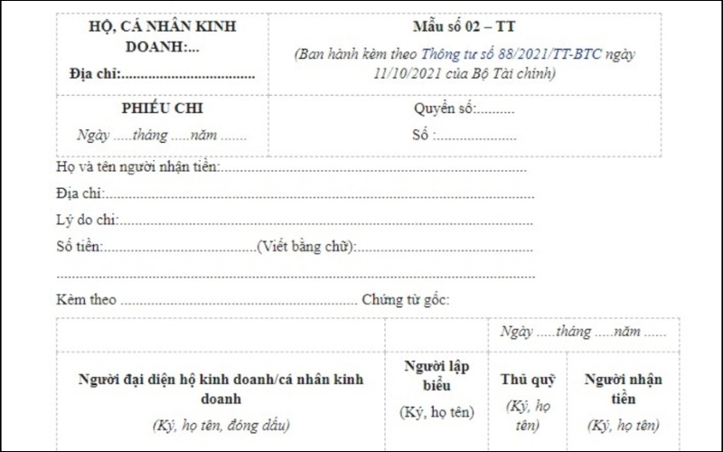 Phiếu chi tiền mặt áp dụng khi doanh nghiệp thanh toán bằng tiền mặt