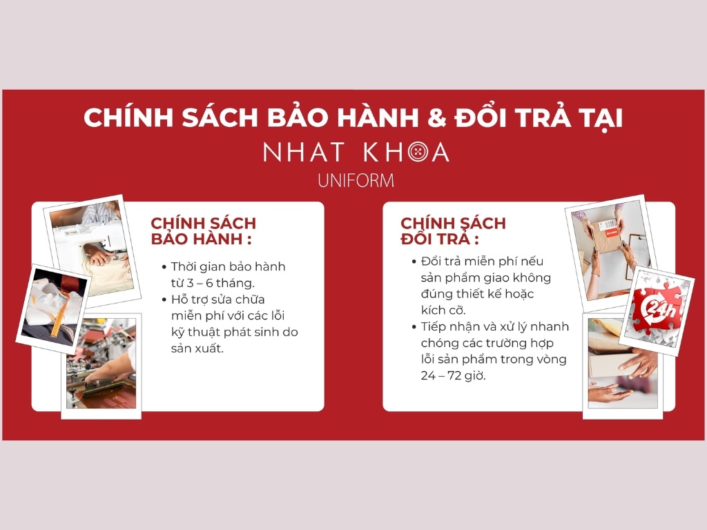 Nhất Khoa cam kết đổi trả và bảo hành theo đúng chính sách đã đưa ra