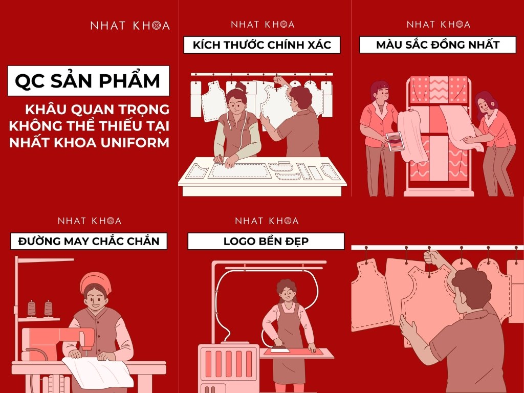 Quy trình QC nghiêm ngặt tại co so san xuat ao mua Nhất Khoa