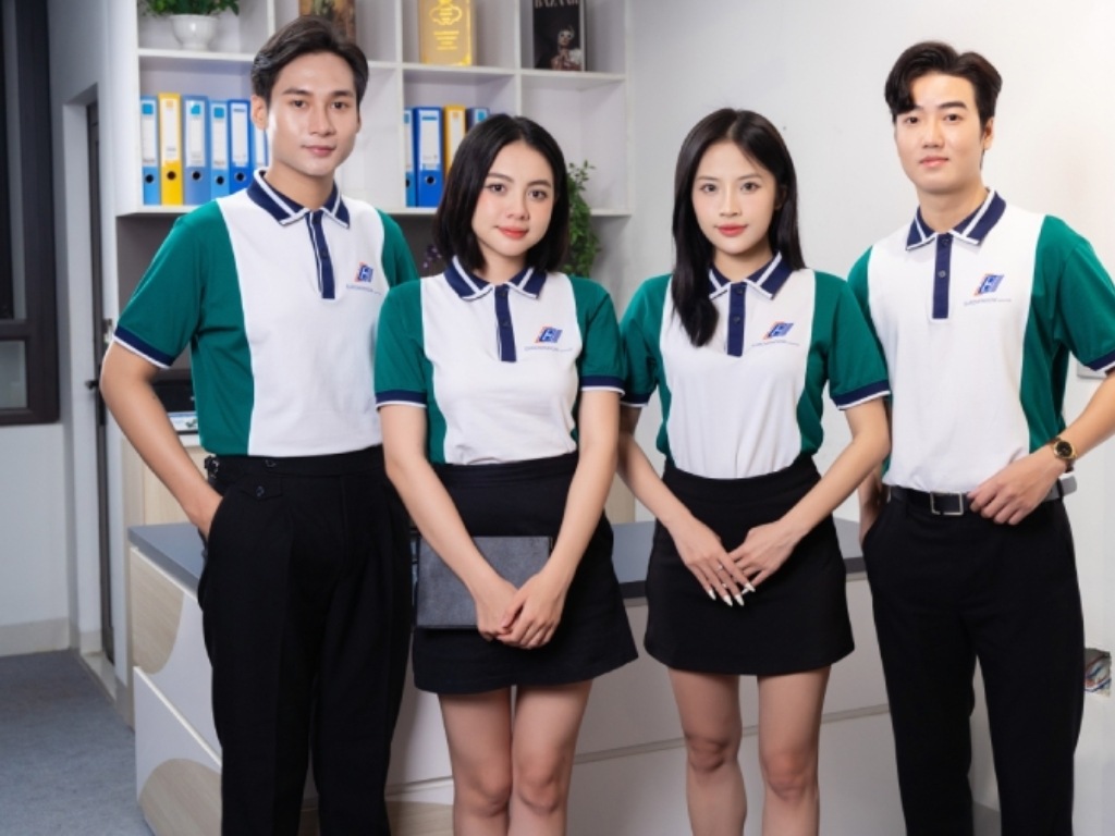 Áo thun polo đồng phục thường được may từ các loại vải có khả năng giữ form tốt