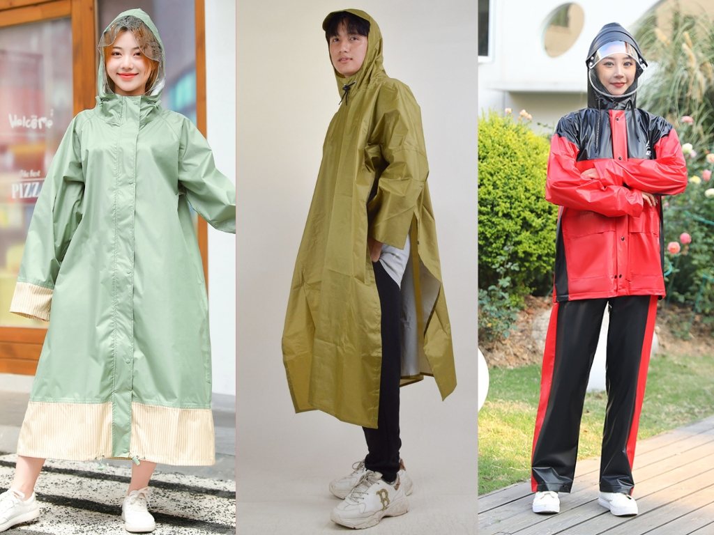 Các kiểu dáng áo mưa một người