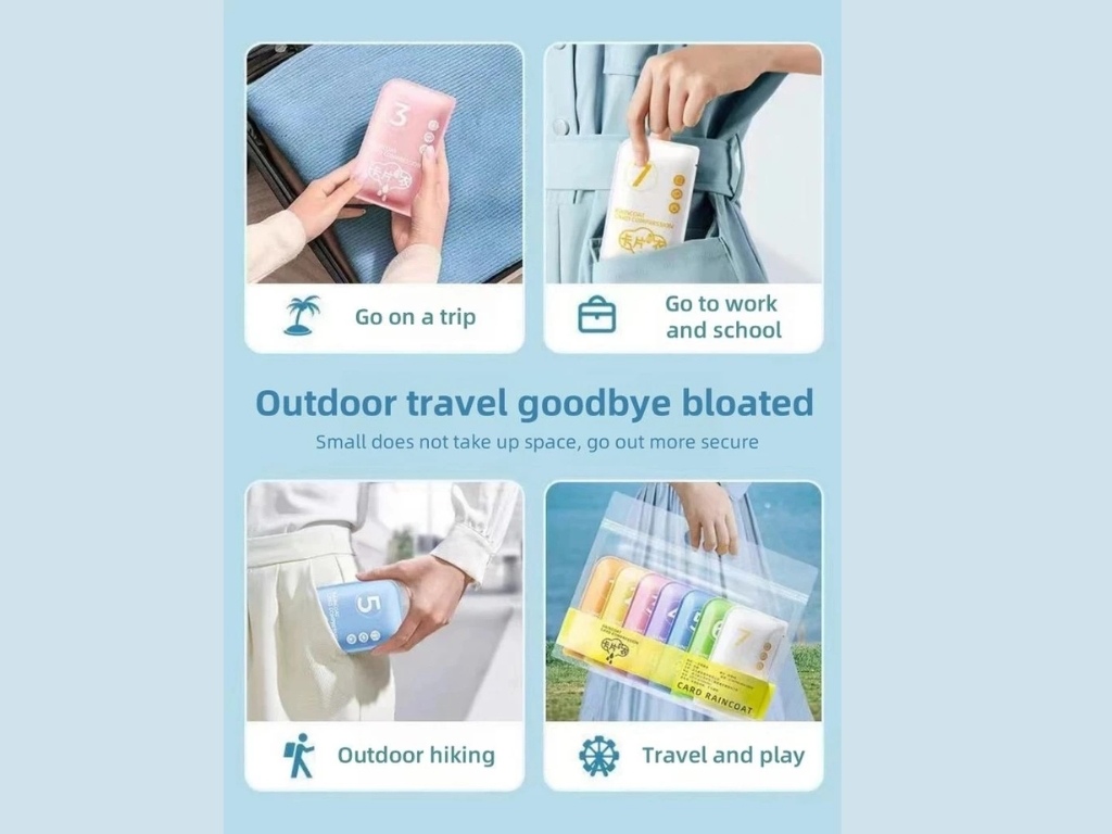 Áo mưa giấy có kích thước nhỏ gọn nên rất tiện lợi để mang theo bên mình