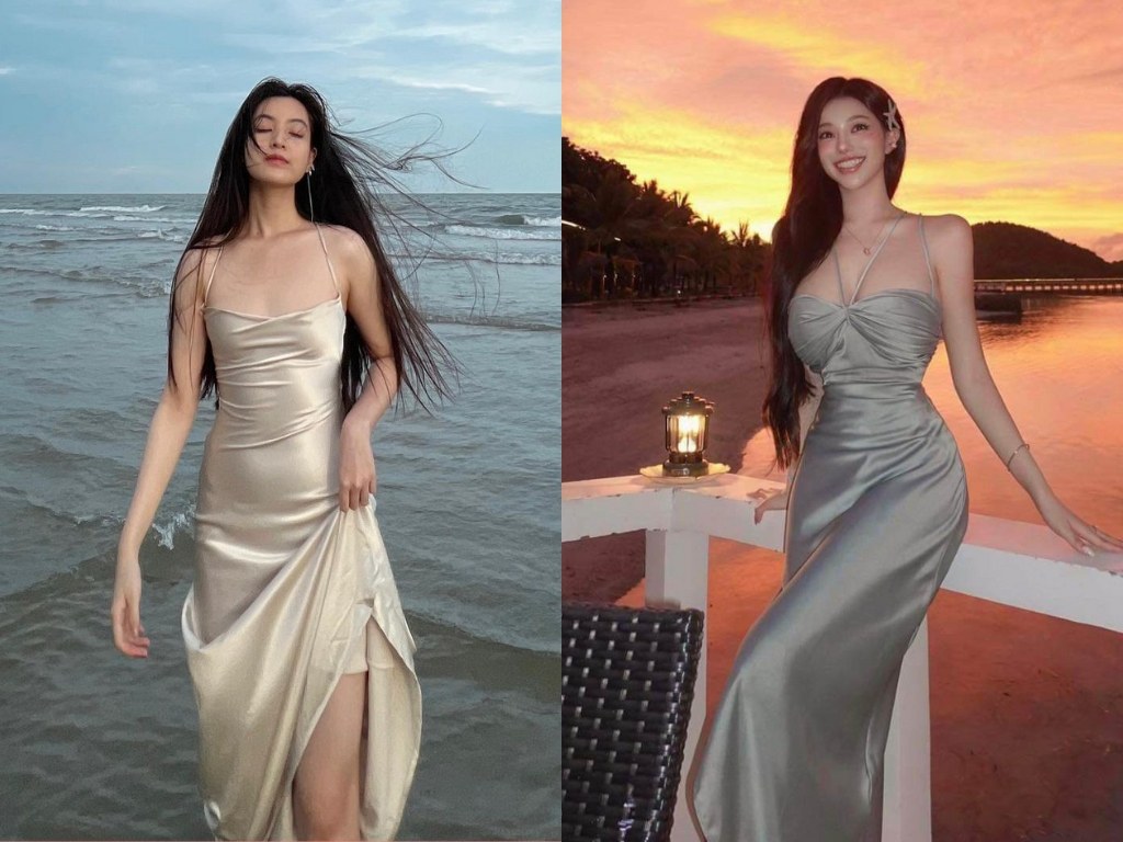 Vải lụa là chất liệu hoàn hảo để tạo kiểu váy đi biển đẹp