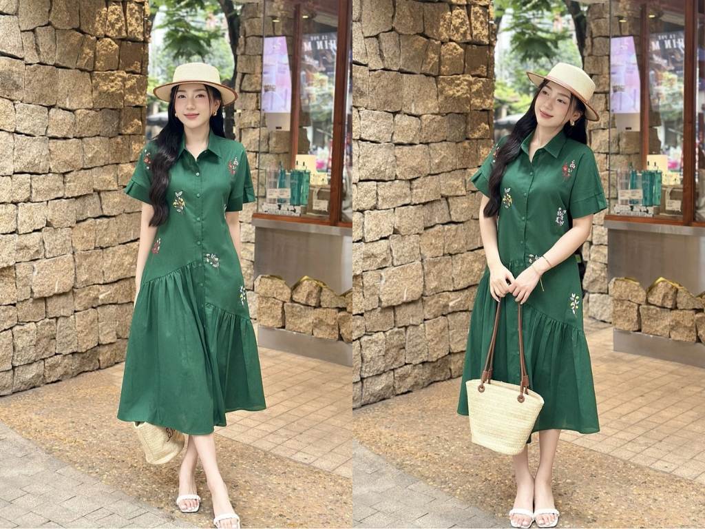 Đầm sơ mi đi biển mang lại vẻ đẹp thanh lịch 