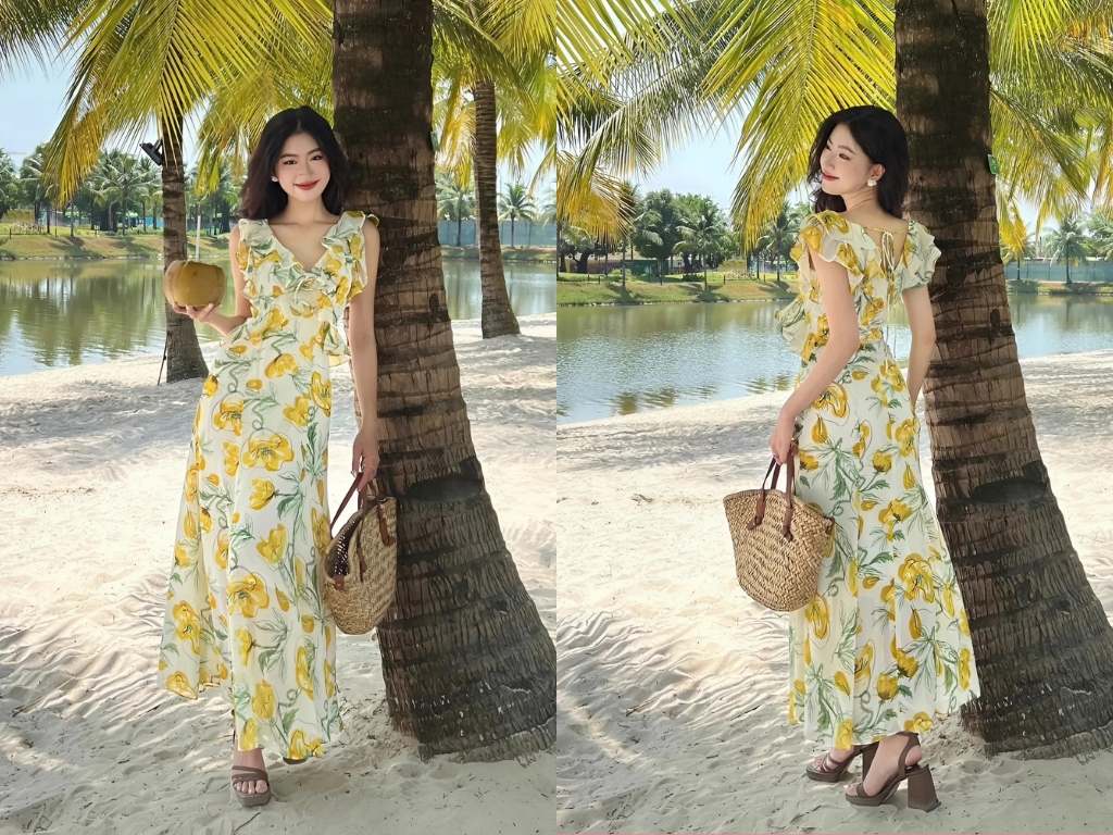 Túi cói đi biển là điểm nhấn tạo nét phóng khoáng cho outfit đi biển của bạn