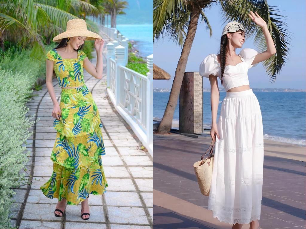 Bạn có thể chọn váy dài đi biển để tôn lên vóc dáng cao ráo