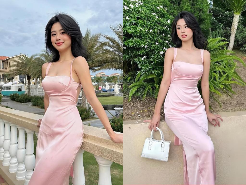 Váy lụa hai dây là mẫu váy đi biển đẹp mang vẻ quyến rũ tinh tế