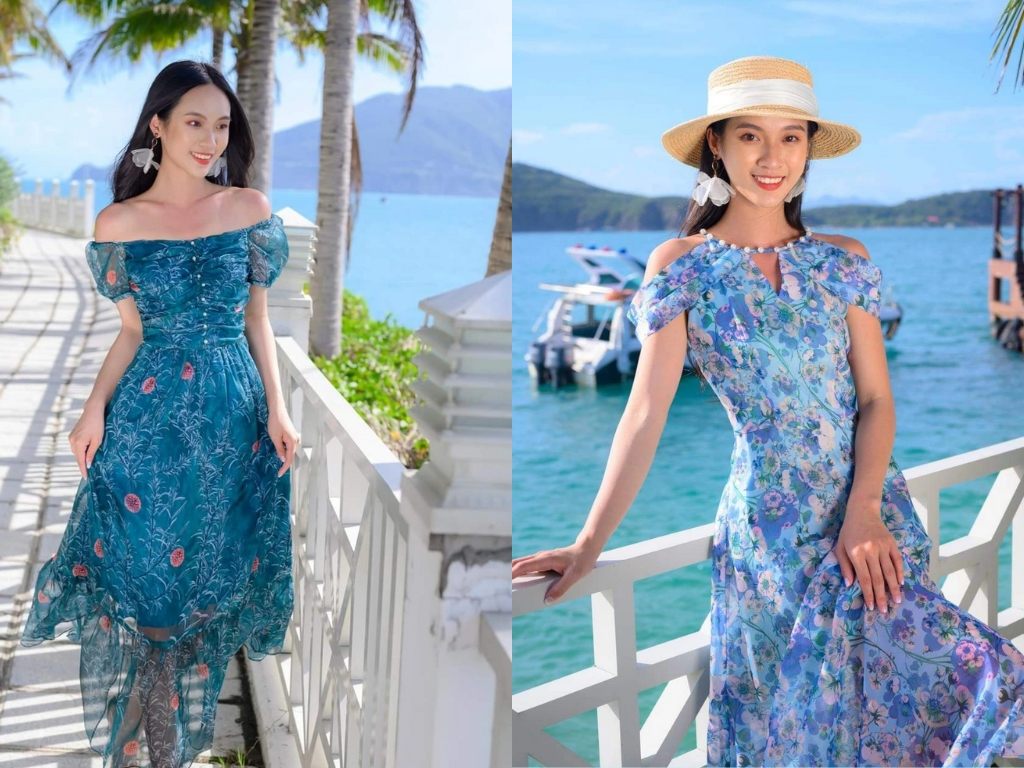 Váy hoa đi biển mang lại vẻ nữ tính, bay bổng