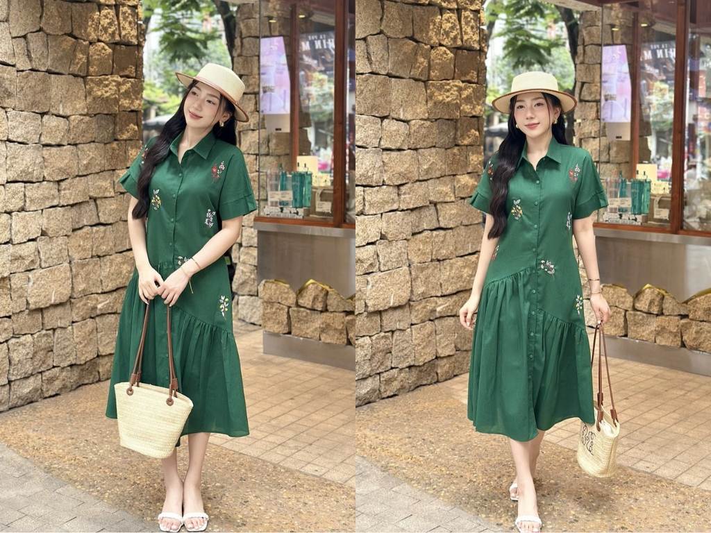 Váy sơ mi kết hợp giữa nét thanh lịch của áo sơ mi và sự thoải mái của một chiếc váy