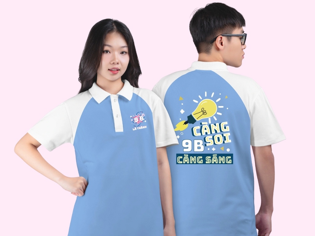 Áo lớp polo kiểu raglan có màu sắc phần tay áo và thân áo khác biệt nhau