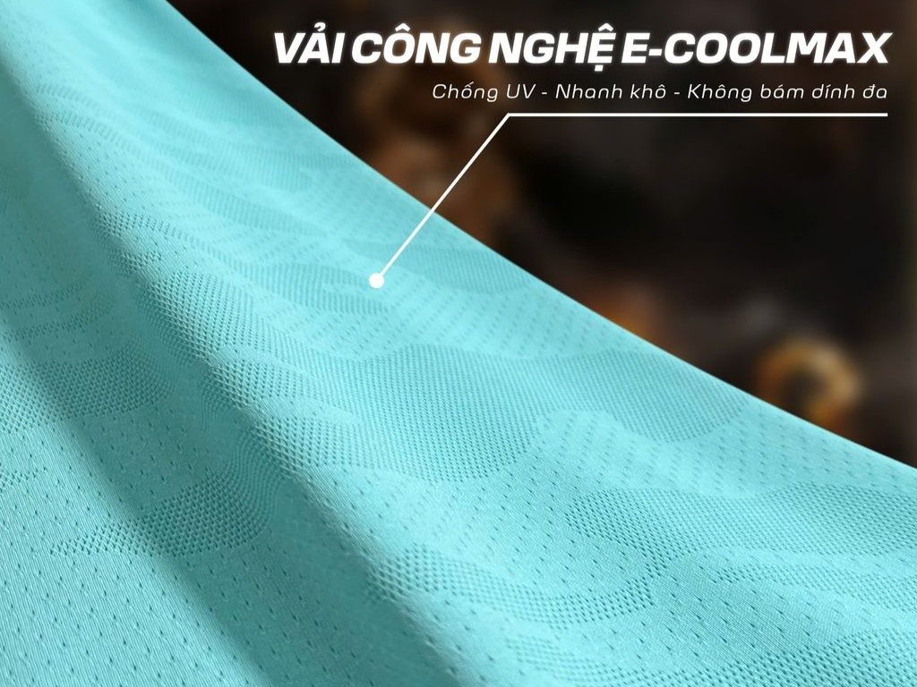 Vải công nghệ E-Coolmax có khả năng chống tia UV và làm mát vượt trội