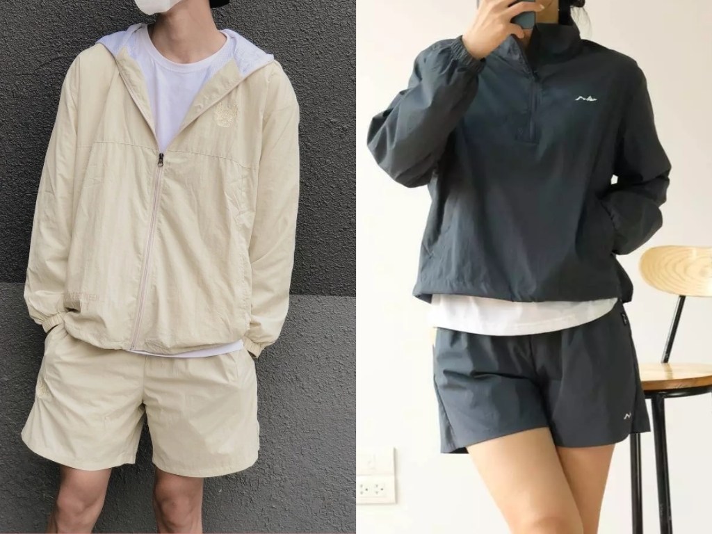 Bạn có thể mặc thêm áo thun bên trong bộ đồ gió thể thao