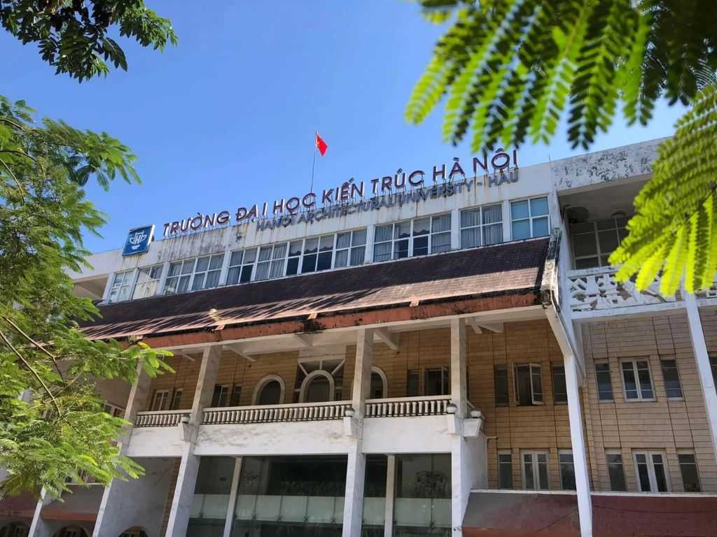 Logo Đại học Kiến trúc Hà Nội là sự kết hợp màu sắc đẹp