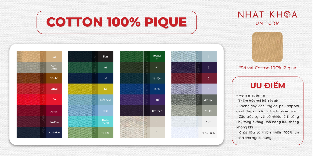 Bảng màu vải Cotton 100% Q1