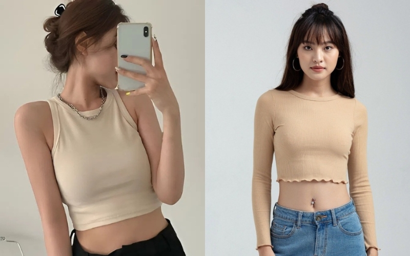 Áo croptop body giúp khoe trọn vòng eo thon thả