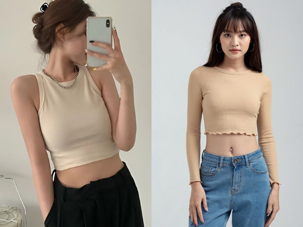 Áo croptop body giúp khoe trọn vòng eo thon thả